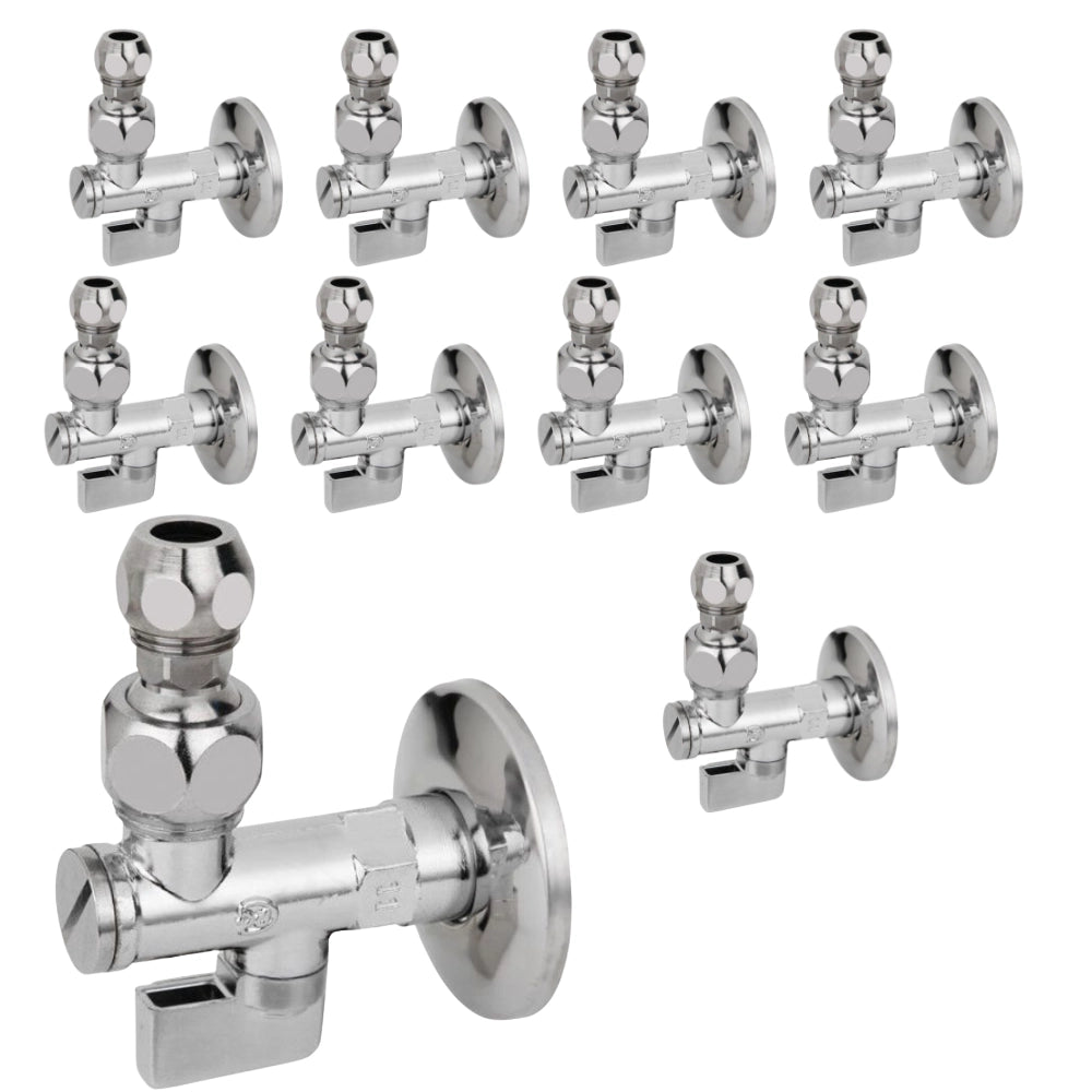 Rubinetto sottolavabo in ottone cromato lucido multipack con filtro smontabile 1/2x3/8x10 mm *** (quantita) pezzi 10,...