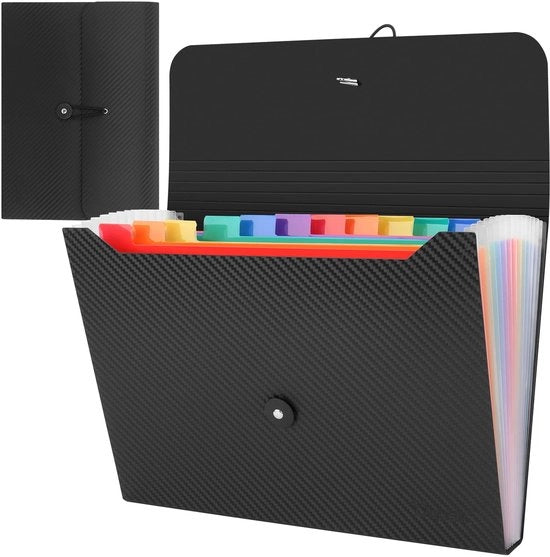Map per documenti A4 1-dell'unità con 13 compartimenti, cartellino espandibile, tasche per documenti A4, mappe per documenti in plastica, organizzatore espandibile per documenti (stoffa in keper)