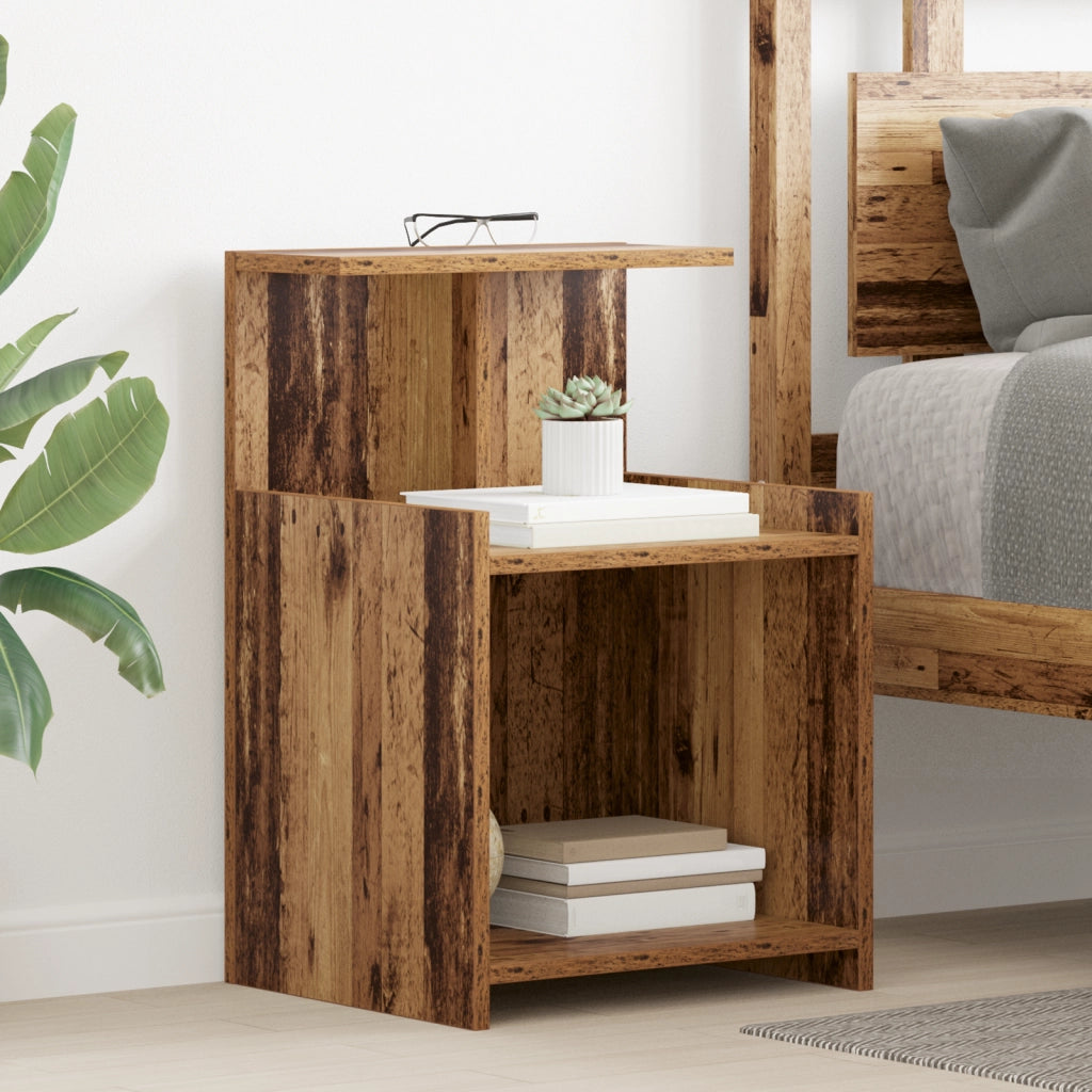 Comodini 2 pz Legno Vecchio 40x35x60 cm Legno Ingegnerizzato