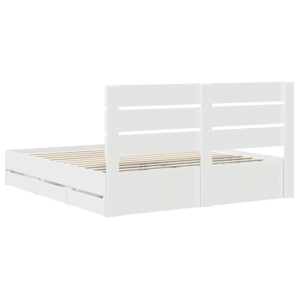 Struttura del letto Bianco 200 x 200 cm Legno Ingegnerizzato