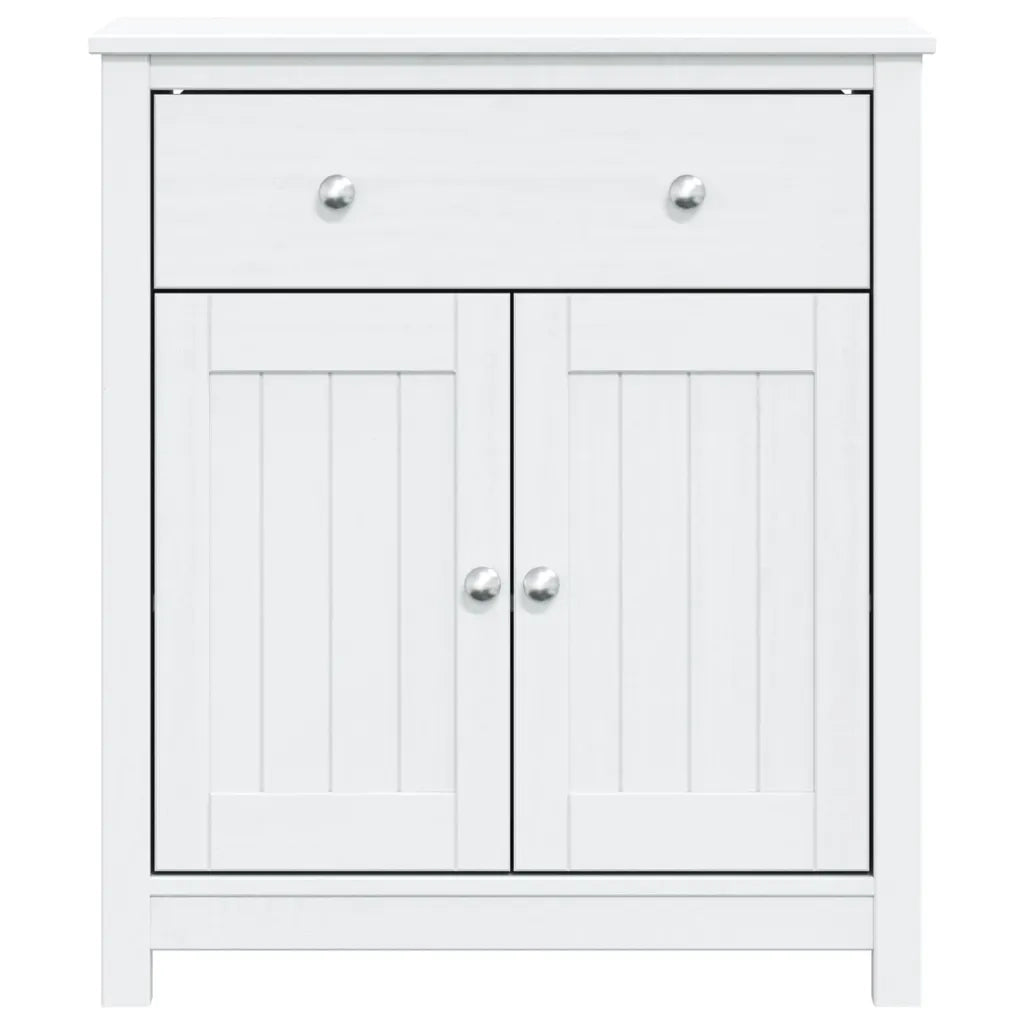 Mobile da Bagno | Armadio da bagno BERG Bianco 69,5x34x80cm Legno Massello di Pino