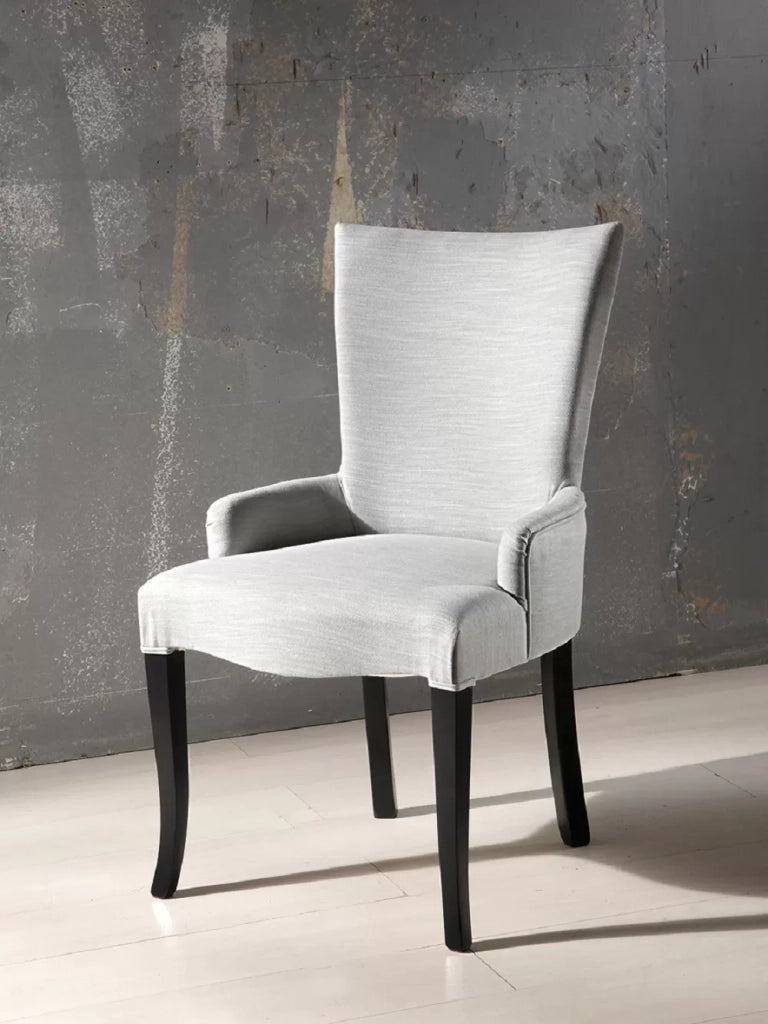 Sedia in legno laccata nero imbottita grigio - Mobili 2G