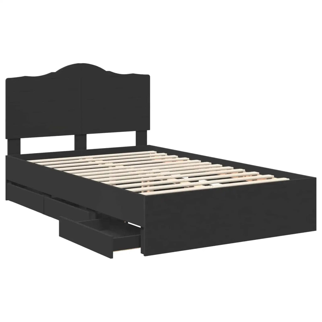Struttura del letto-Giroletto Nero 120 x 190 cm Legno Ingegnerizzato 928563