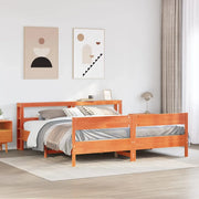 vidaXL Letto senza Materasso Marrone Cera 200x200 cm in Legno di Pino