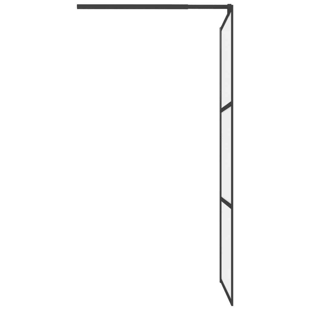 Parete Doccia Walk in 90x195 cm in Vetro Smerigliato ESG Nero cod mxl 43052