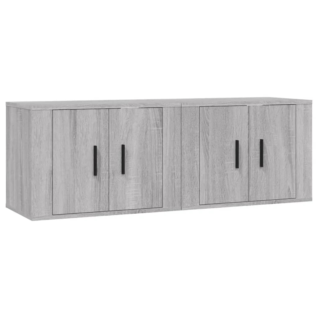 Mobile TV multimediale da parete mensola TV credenza TV per sala da pranzo soggiorno camera da letto 2 pezzi Sonoma 57 x 34,5 x 40 cm grigio 02_0029015