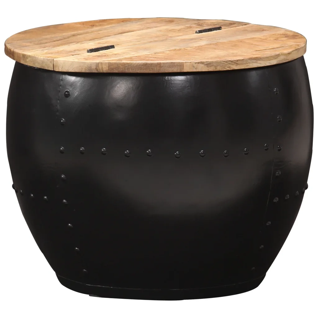 Tavolino da CaffÃ¨ Rotondo 53x43 cm in Legno Massello di Mango cod mxl 78622