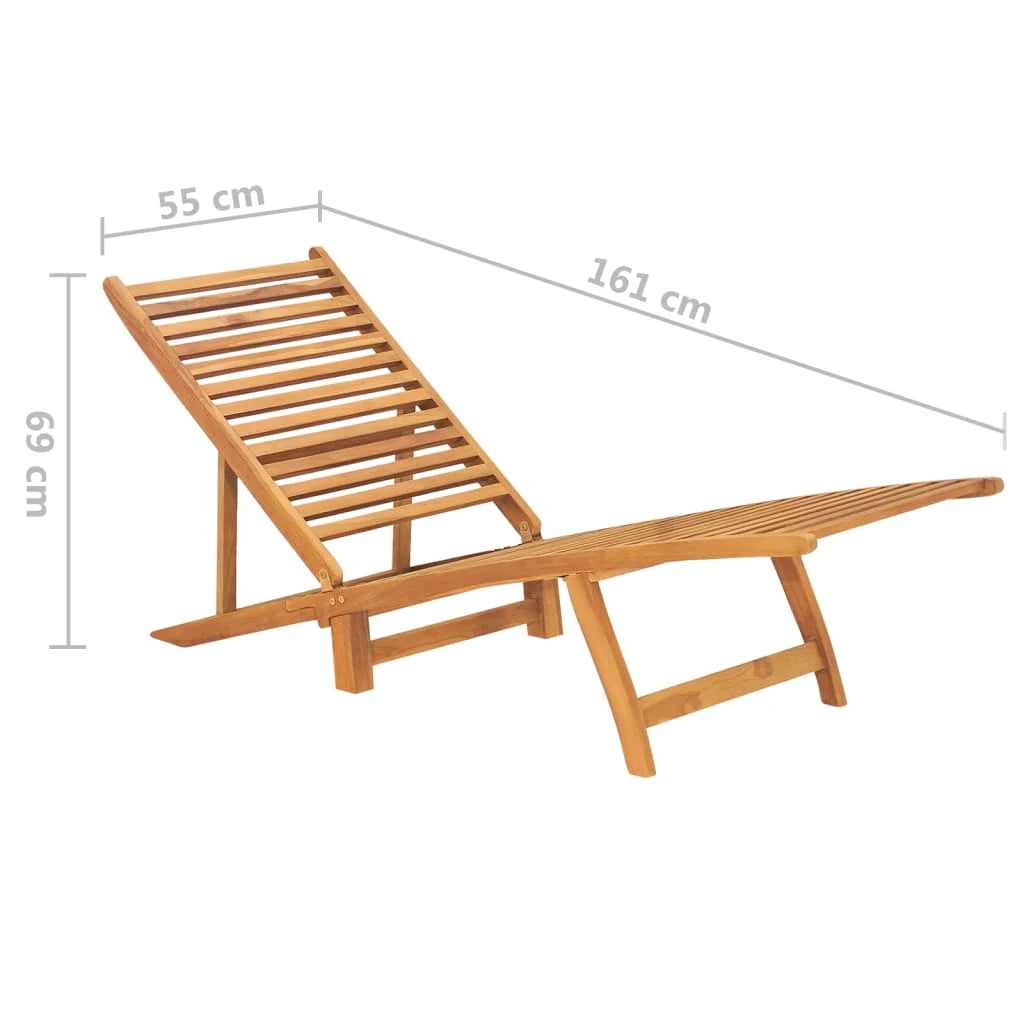 Lettino prendisole sedia a sdraio lettino prendisole letto da giardino mobili da esterno per patio legno massello di teak 02_0012712