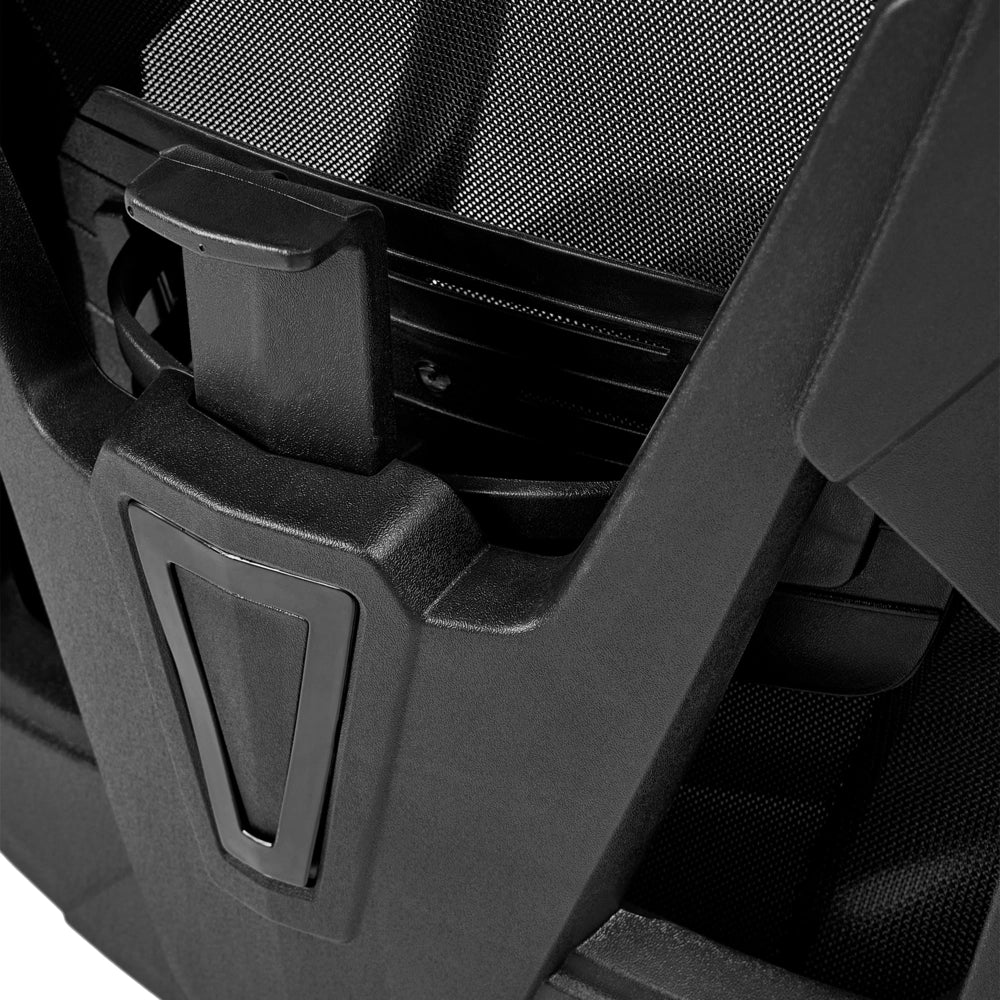 Sedia da ufficio in ecopelle nero regolazione in altezza con pistone a gas, funzione di inclinazione, rotazione a 360°, schienale e braccioli regolabili