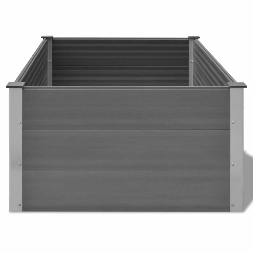 Fioriera rialzata per piante e fiori giardino WPC 150 x 100 x 54 cm grigio 02_0001238