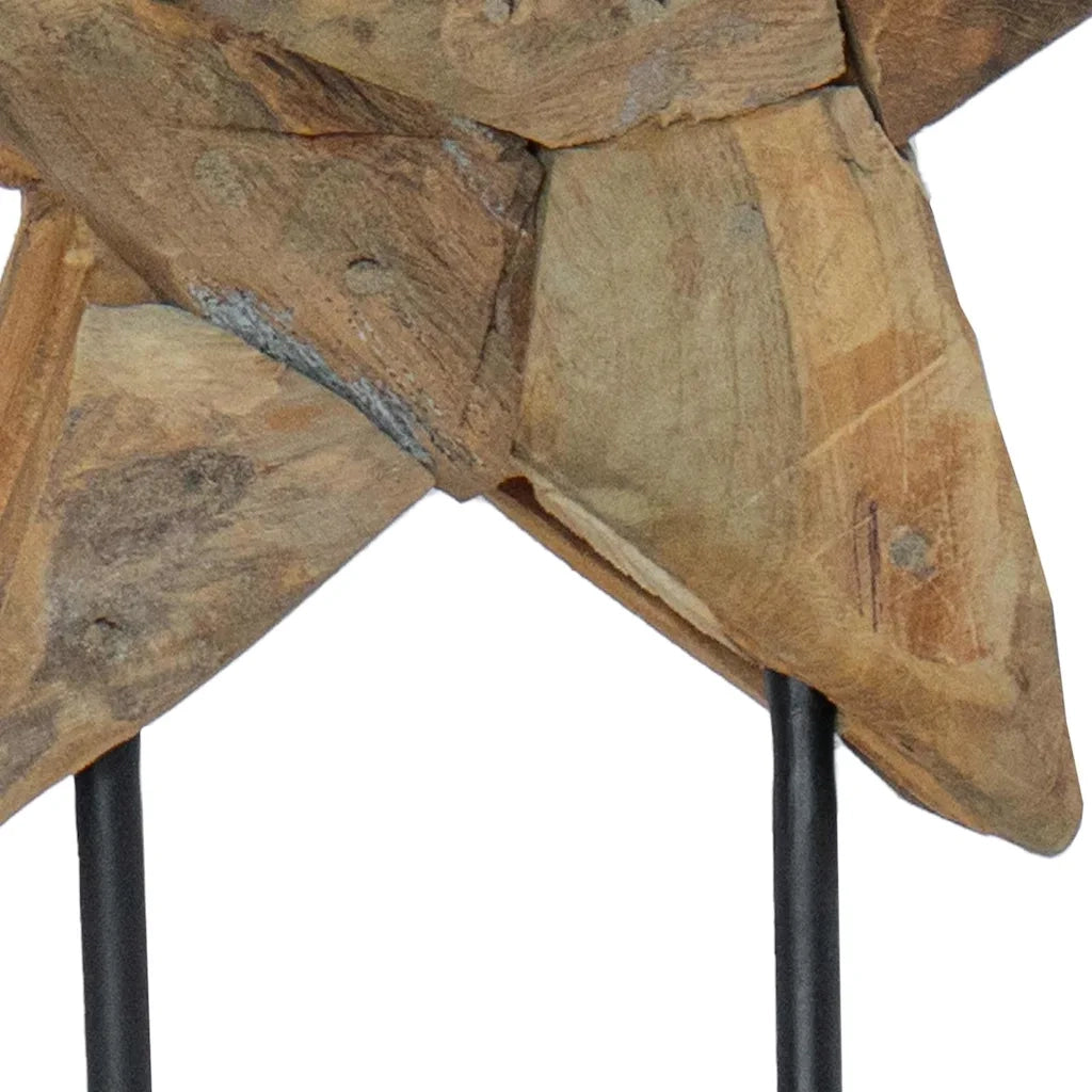 Stella di Natale Marrone 31 x 15 x 46 cm Legno di teak solido 42017934