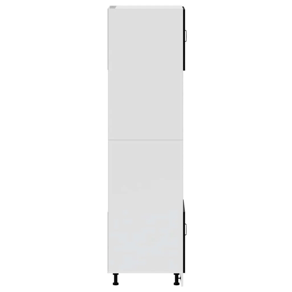 Set di 2 mobili da forno moderni con piedini regolabili 60 x 57 x 207 cm legno ingegnerizzato nero 02_0055717