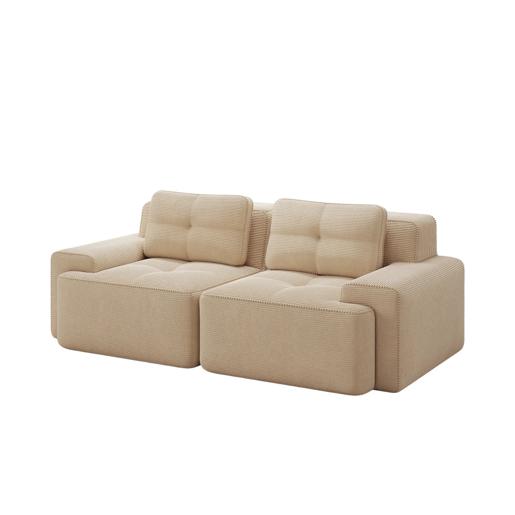 Divano Modulare Boneless ¨C Xylo ¨C Velluto a Coste, Beige, Loveseat