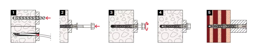 SXRL 14X160 FUS - FISCHER - TASSELLO PROLUNGATO IN NYLON CON MARCATURA CE CON VITE PREMONTATA T.E. FLANGIATA IMPRONTA TORX