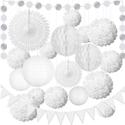 Set di Lanterne in Carta di 20 Pezzi - Decorazione di Festa - Facile da Montare - Ripiegabile - Carta di Carta 300g - Decorazione di Festa