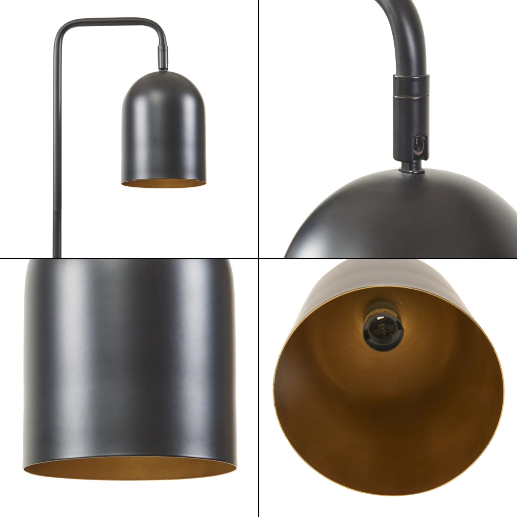 Lampada da terra dallo stile senza tempo elegante lampadario di design per soggiorno camera da letto ufficio metallo 159 cm nero 03_0009526