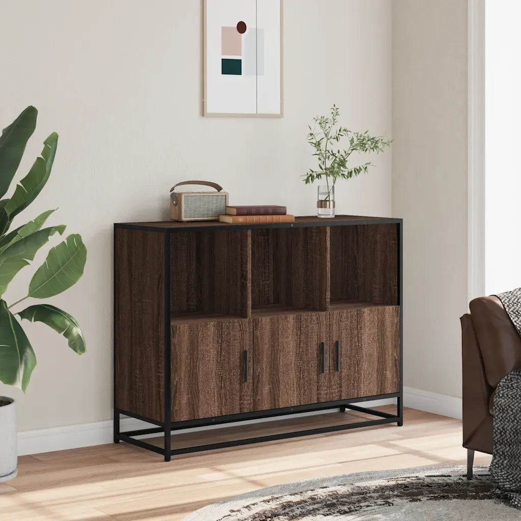 Credenza | Madia | Buffet da pranzo | Armadio da pranzo Rovere Marrone 100x35x76 cm in Legno Multistrato