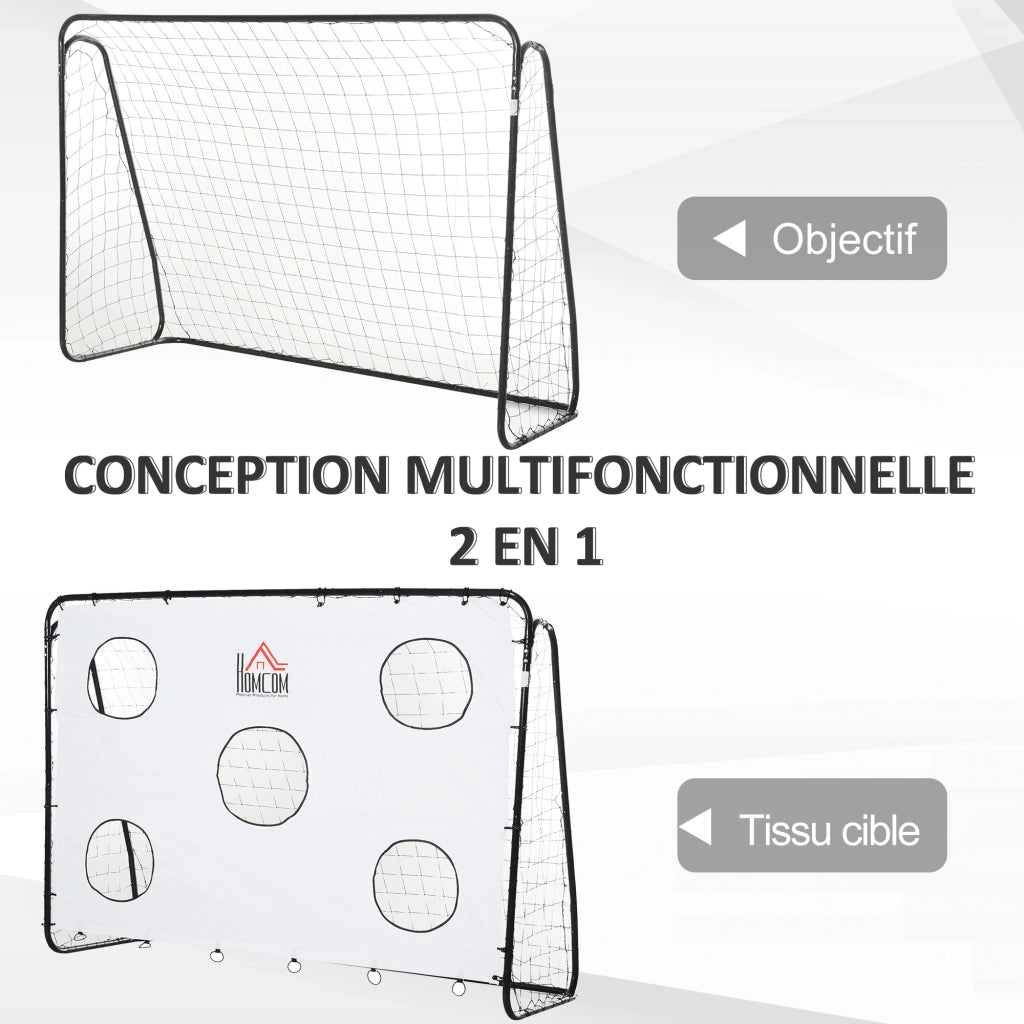 Cage de foot 2 en 1 con bersagli ¨C zephmum ¨C bianco 240x88x174 cm