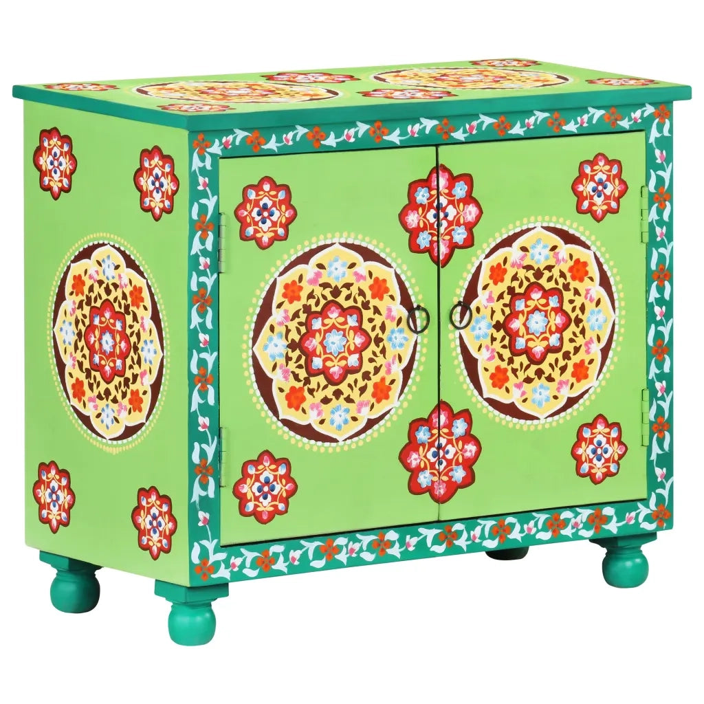 Credenza Dipinta a Mano Multicolore 70x35x60 cm Legno di Mango cod mxl 57385