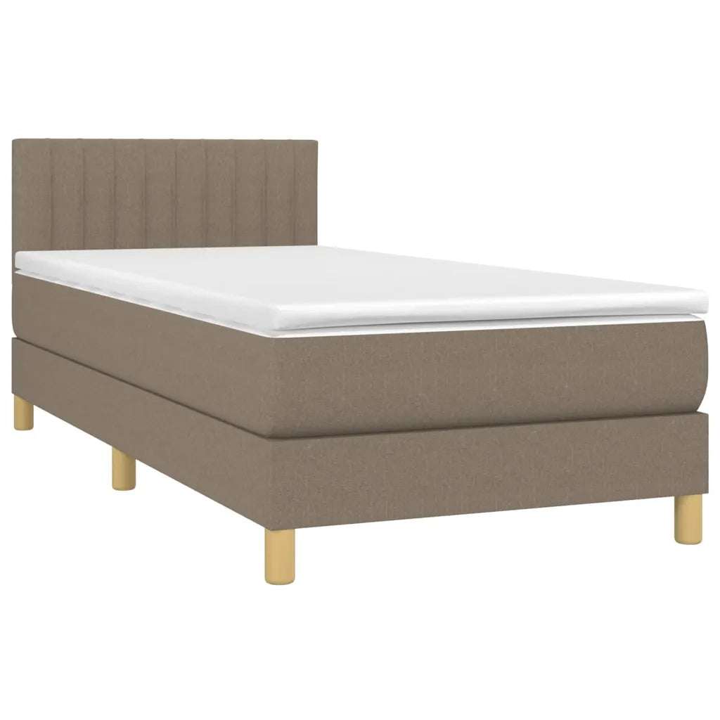 Giroletto a Molle con Materasso-Struttura Letto Tortora 90x200 cm inTessuto 581132