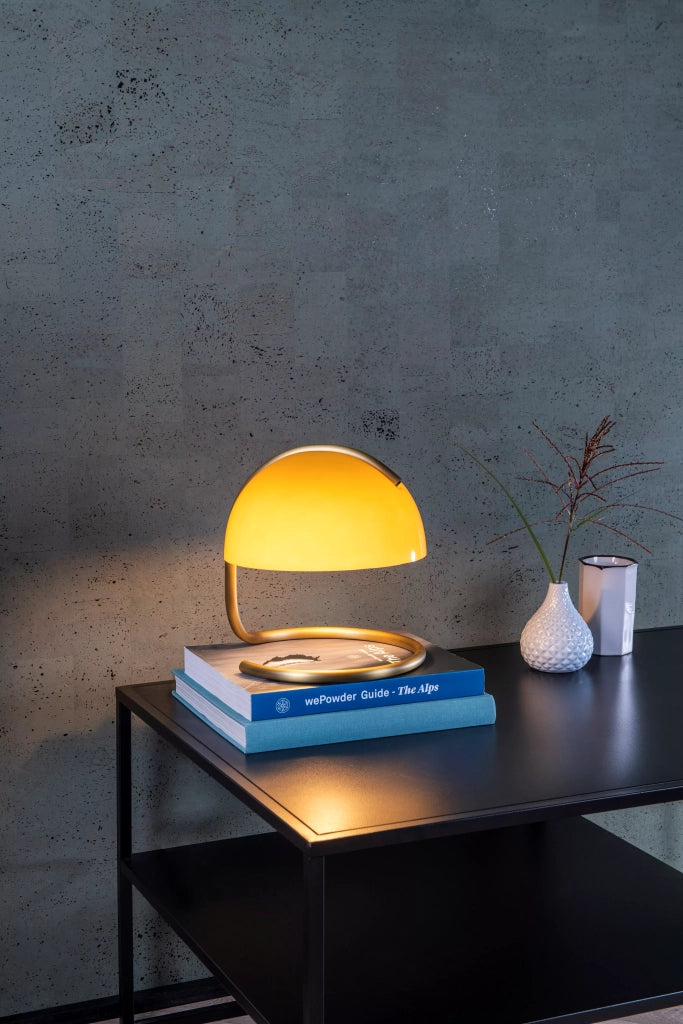 Lampada da tavolo rotonda arancio oro metallo E27 Lucide Cato