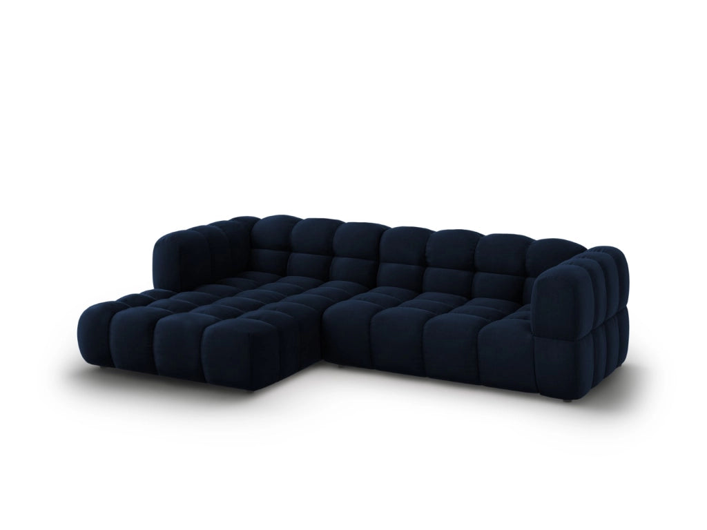Cosmopolitan Design - Divano angolare modulare sinistro "Sky" 4 posti in velluto blu reale 