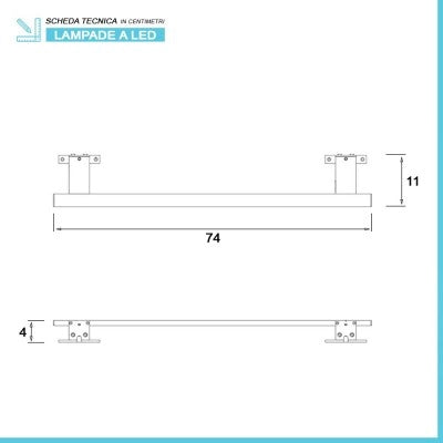Lampada LED per specchio 74 cm luce naturale e doppia installazione