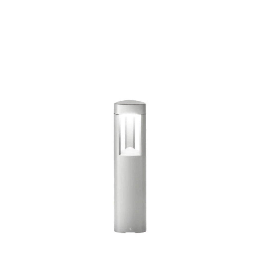 Paletto Luminoso da Esterno GES480 in Alluminio Grigio Metallizzato, Diffusore Opale IP54, Attacco GX53 Max 11W - Gealuce