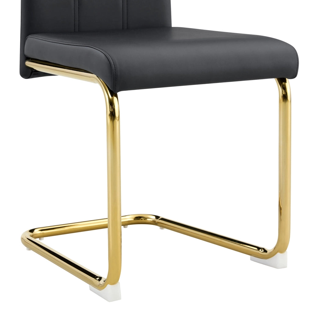 Sedia da Pranzo Nera in PU con Struttura in Metallo – Design Moderno ed Ergonomico