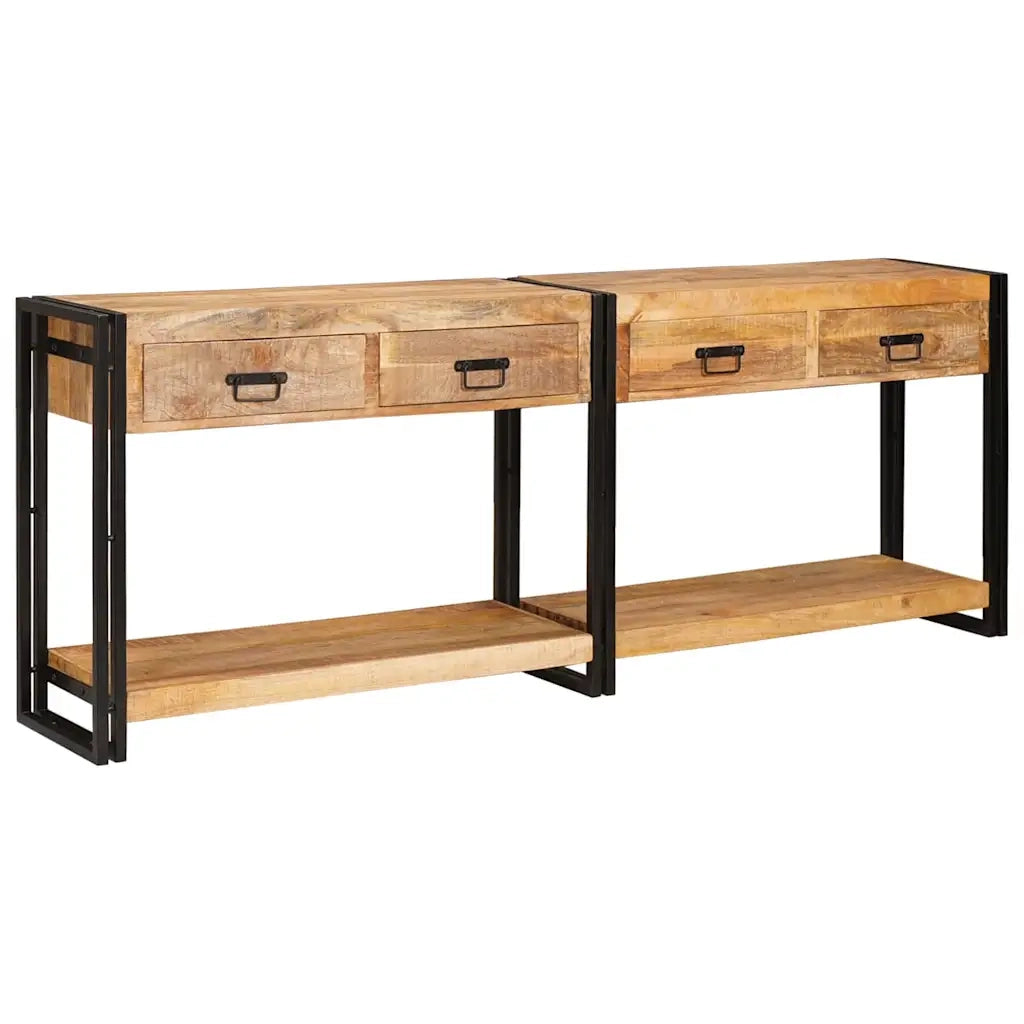 Tavoli consolle 2 pcs Marrone Legno di mango massello 3324226