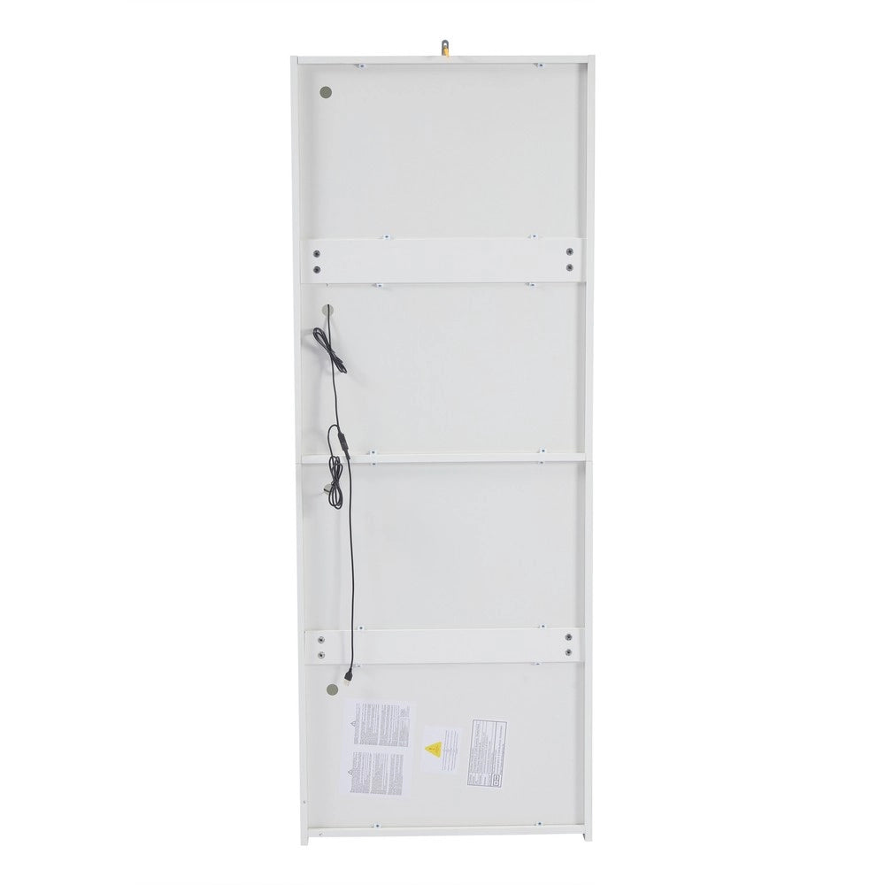 Vetrina con Illuminazione LED ¨C MINIMAL ¨C Bianco, 1 Ripiano in Vetro, 61x42x162 cm