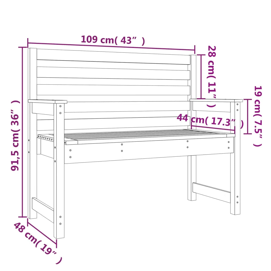 Panca da Corridoio-Sgabello-Panca da esterno 109x48x91,5 cm in Legno Massello di Douglas