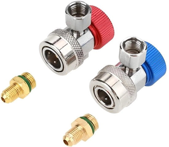 Connettore R134 A/C - Connettore di collegamento rapido - Sicuro e affidabile - Ottone - Adattatore di climatizzazione - Adatto per auto