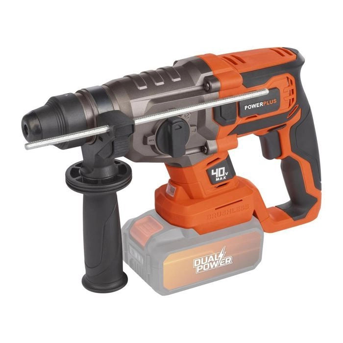Prank wireless martellino 40v 5j SDS -Plus Brushless + 5 Accessori - Dual Power Powdp15680 - consegnato senza batteria o caricabatterie