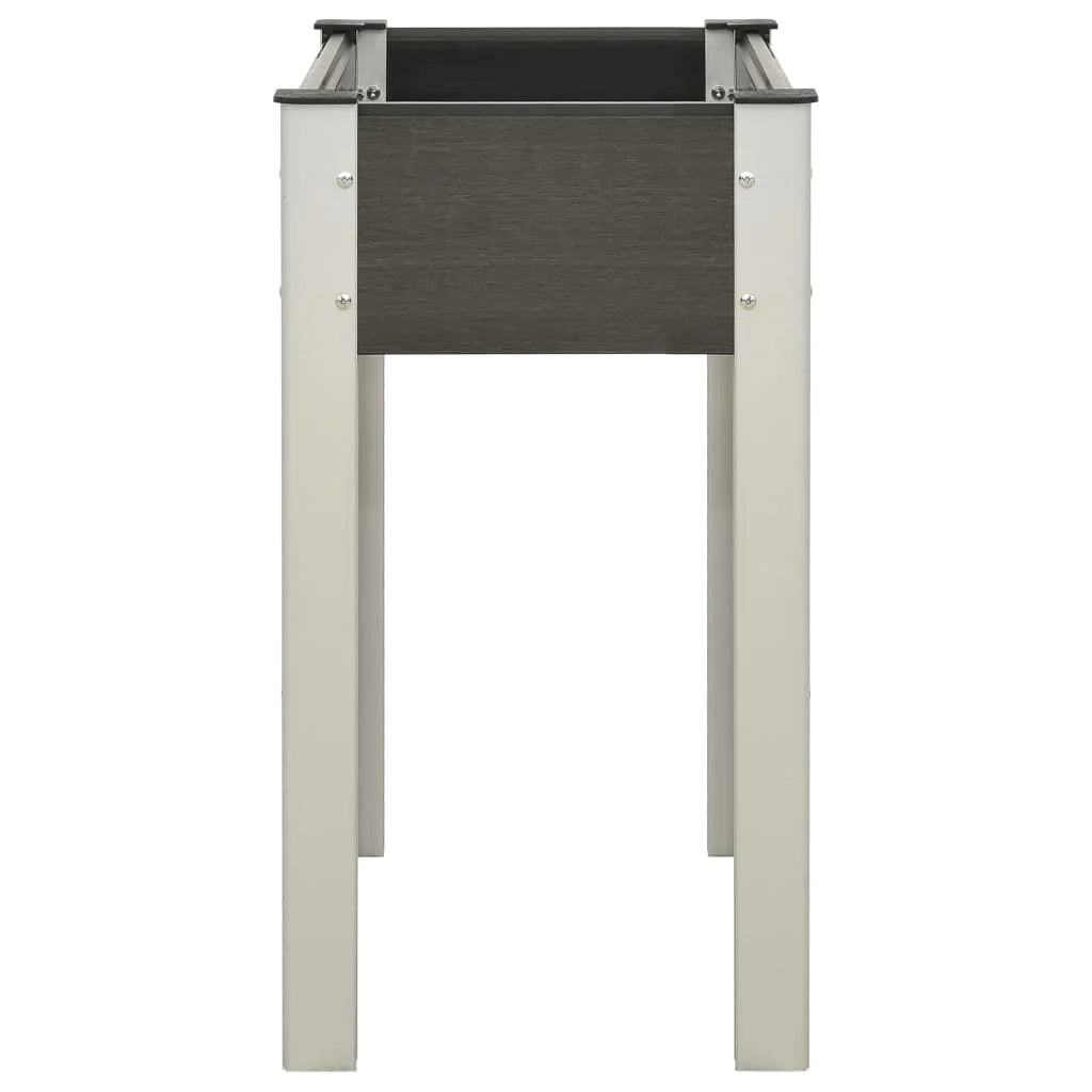 Fioriera rialzata per piante e fiori giardino 75 x 40 x 75 cm WPC grigio 02_0001073