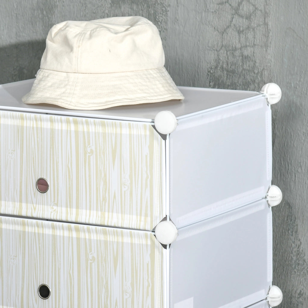 Scarpiera Salvaspazio Modulare 6 Cubi ¨C Zephmum ¨C Bianco Acciaio e PP 45x35x17 cm