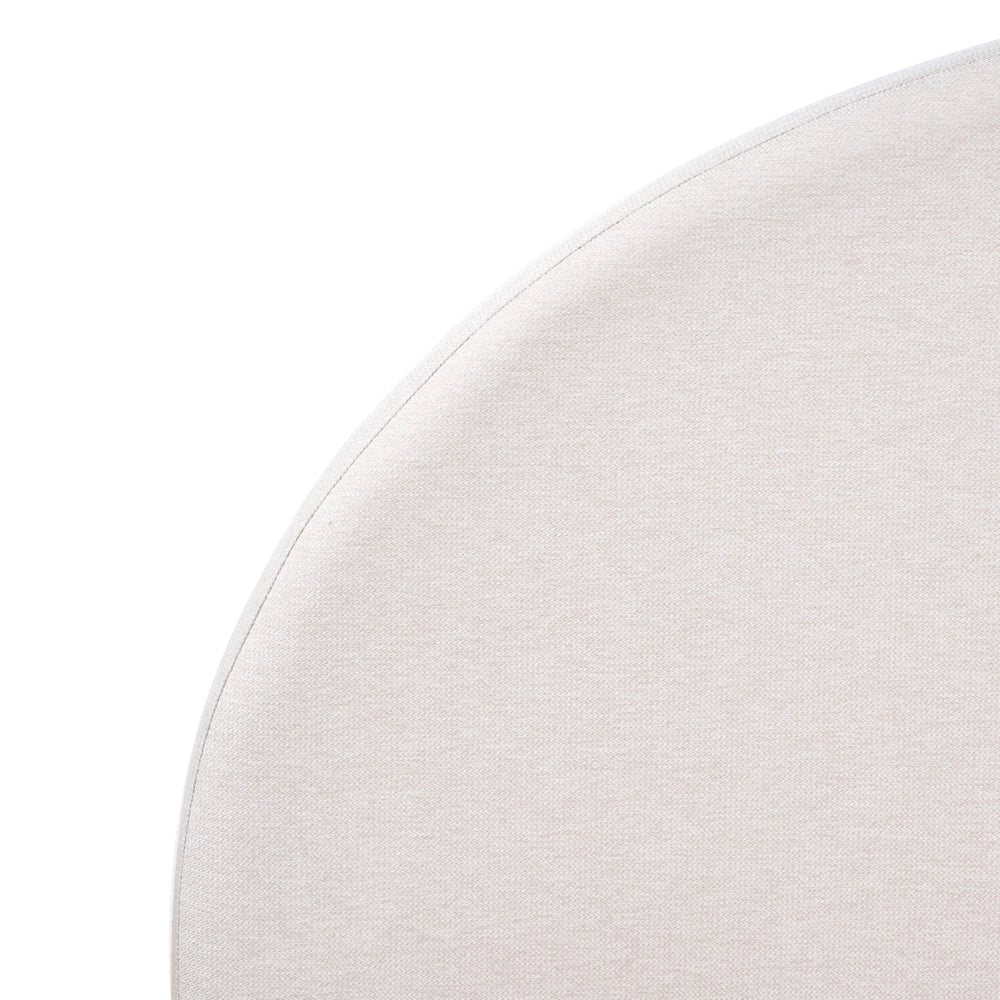 Letto matrimoniale in tessuto bianco sporco 180 x 200 stile retrò minimalista