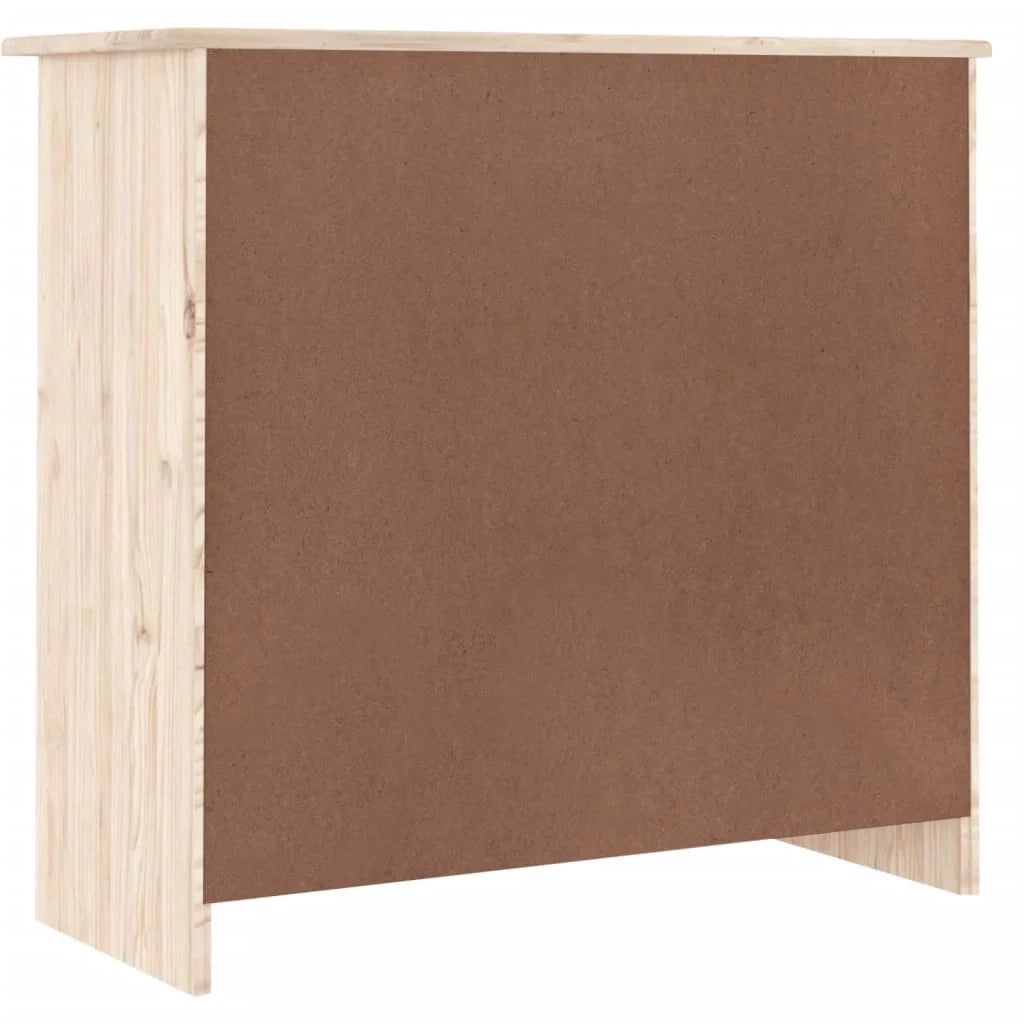 Buffet credenza cassettiera armadio mobile contenitore organizer per cucina soggiorno salotto 77 x 35 x 73 cm legno massello di pino marrone 02_0029676
