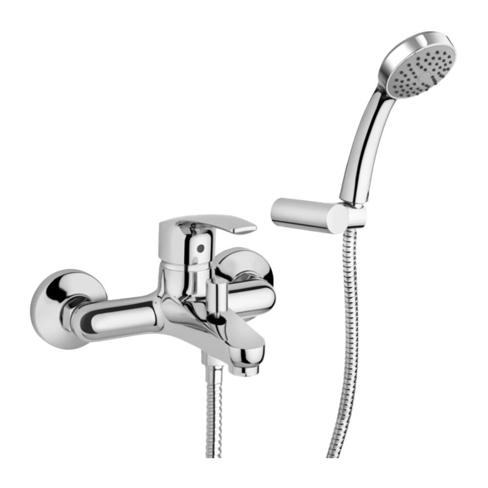 Miscelatore vasca esterno cromato con kit doccia New Berry di Paini Rubinetterie