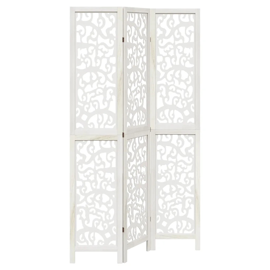 Divisorio Ambienti | Divider per stanze | Paravento 3Pannelli Bianco Legno Massello di Paulownia