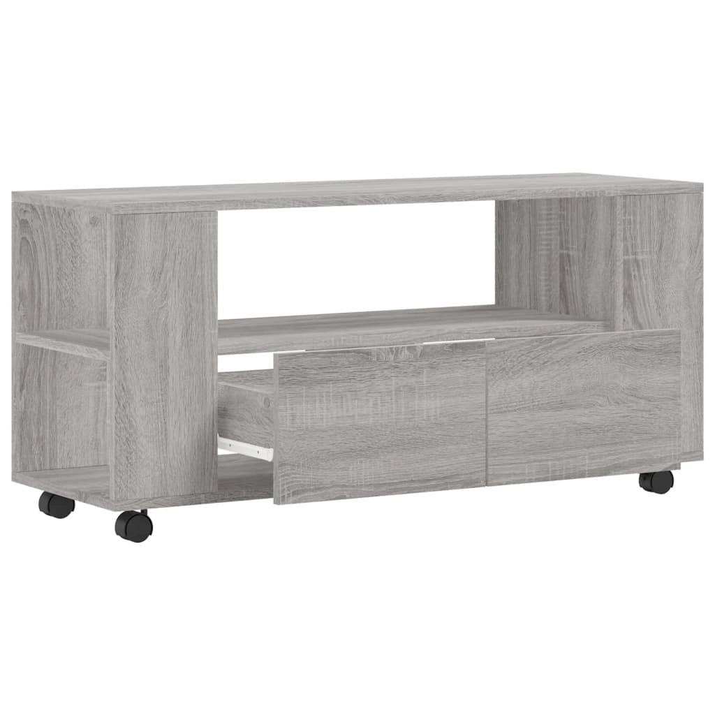 Mobile TV multimediale mensola TV credenza TV sala da pranzo soggiorno camera da letto Sonoma 102 x 34,5 x 43 cm legno ingegnerizzato grigio 02_0028348