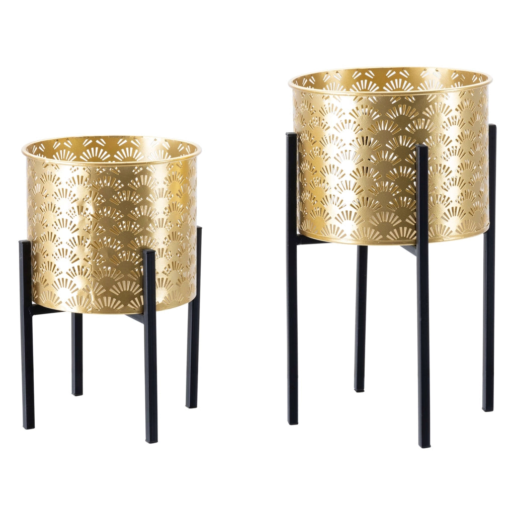 Timna, Vaso set 2 Vasi, Portavasi Rimovibili, oro