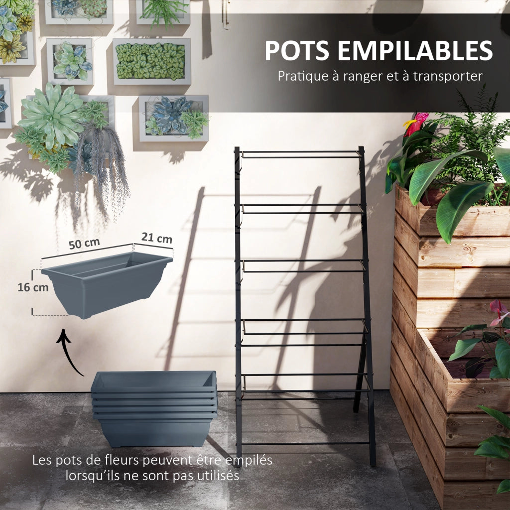 Giardino verticale 5 livelli ¨C zephmum ¨C acciaio grigio 88x40x80
