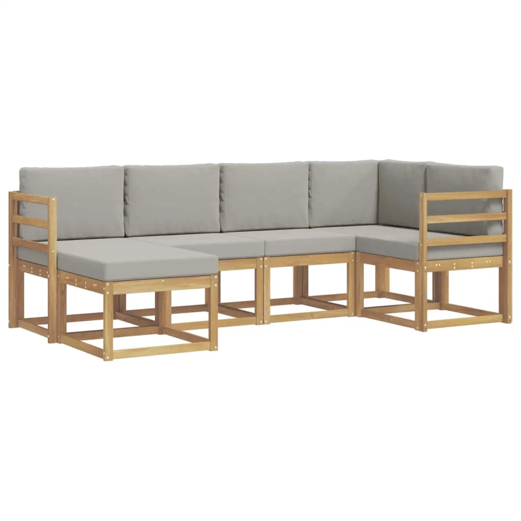 Set di divani da esterno 6 pcs Bianco e Grigio Chiaro 3387860
