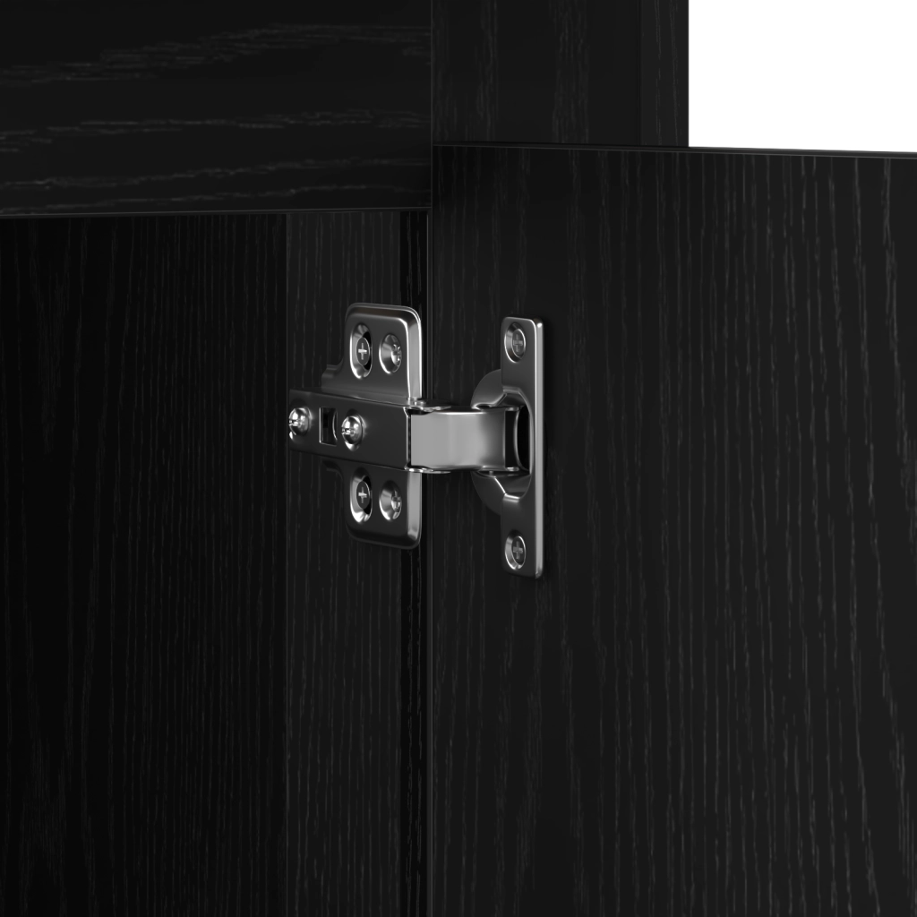 Scrivania con spazio di stoccaggio Rovere Nero 50x115x75 cm Legno ingegnerizzato