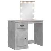 Toeletta | Tavolo da Trucco con Luci LED Grigio Cemento 90x42x132,5 cm