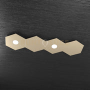 HEXAGON APPLIQUE-PLAFONIERA 2 LUCI + 2 DECORATIVO SABBIA 1142-2L2D-SA