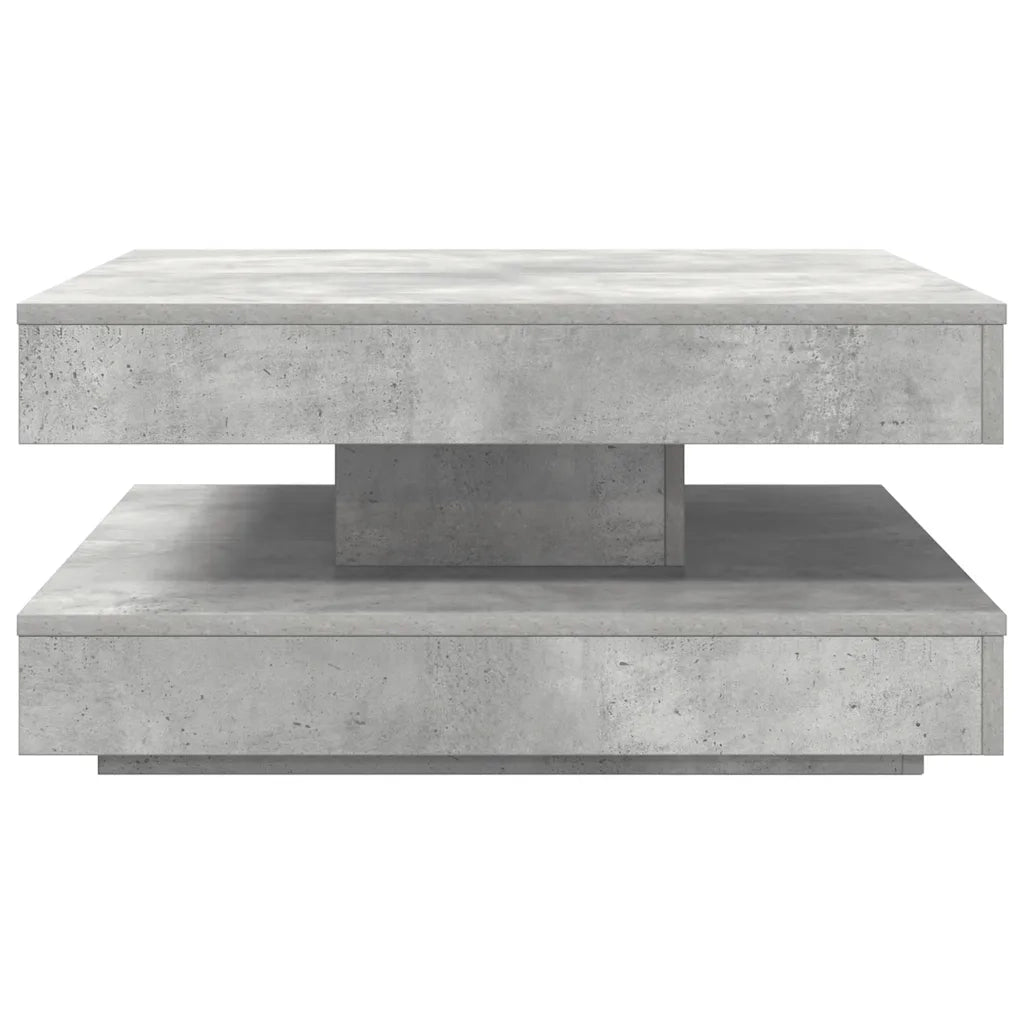 Tavolino da Caffè Girevole a 360 Gradi Grigio 70x70x34,5 cm 858482