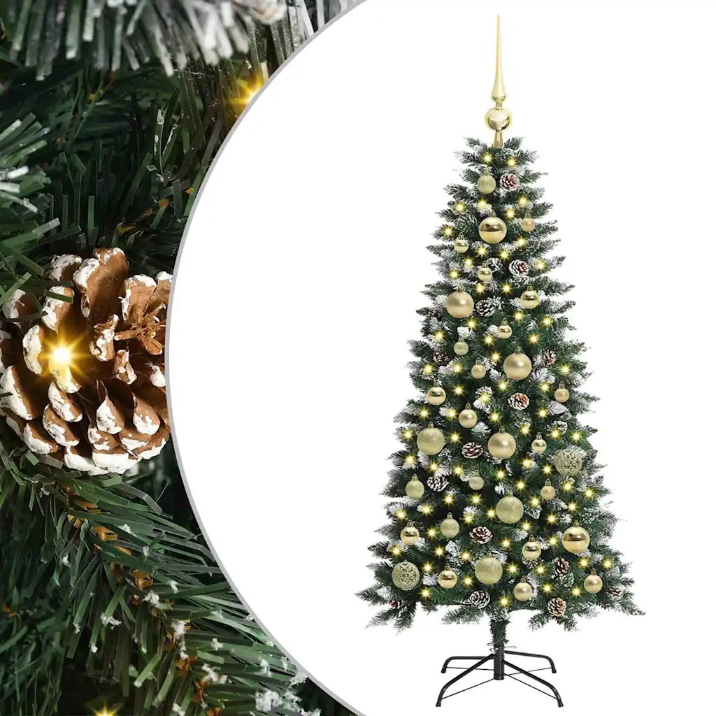 Albero di Natale Artificiale-Albero Natalizio con 150 LED Verde 120 cm 504445