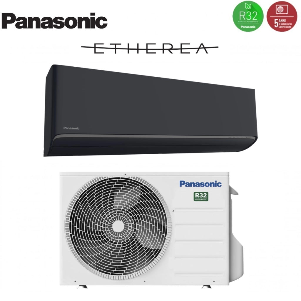 Condizionatore Panasonic Etherea Dark 9000 Btu CS-XZ25ZKEW-H R-32 Wi-Fi Integrato
